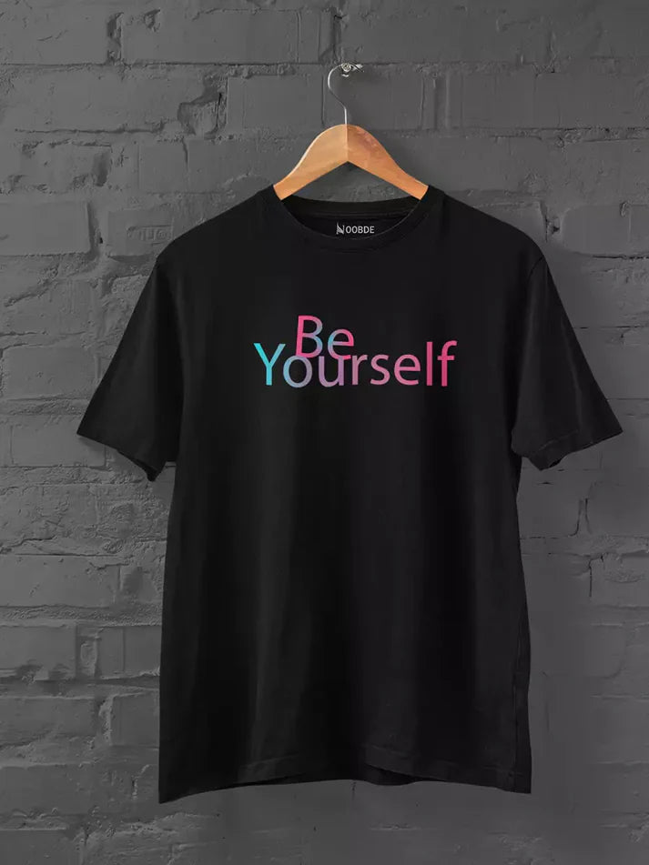 Black printed Quotes t-shirt