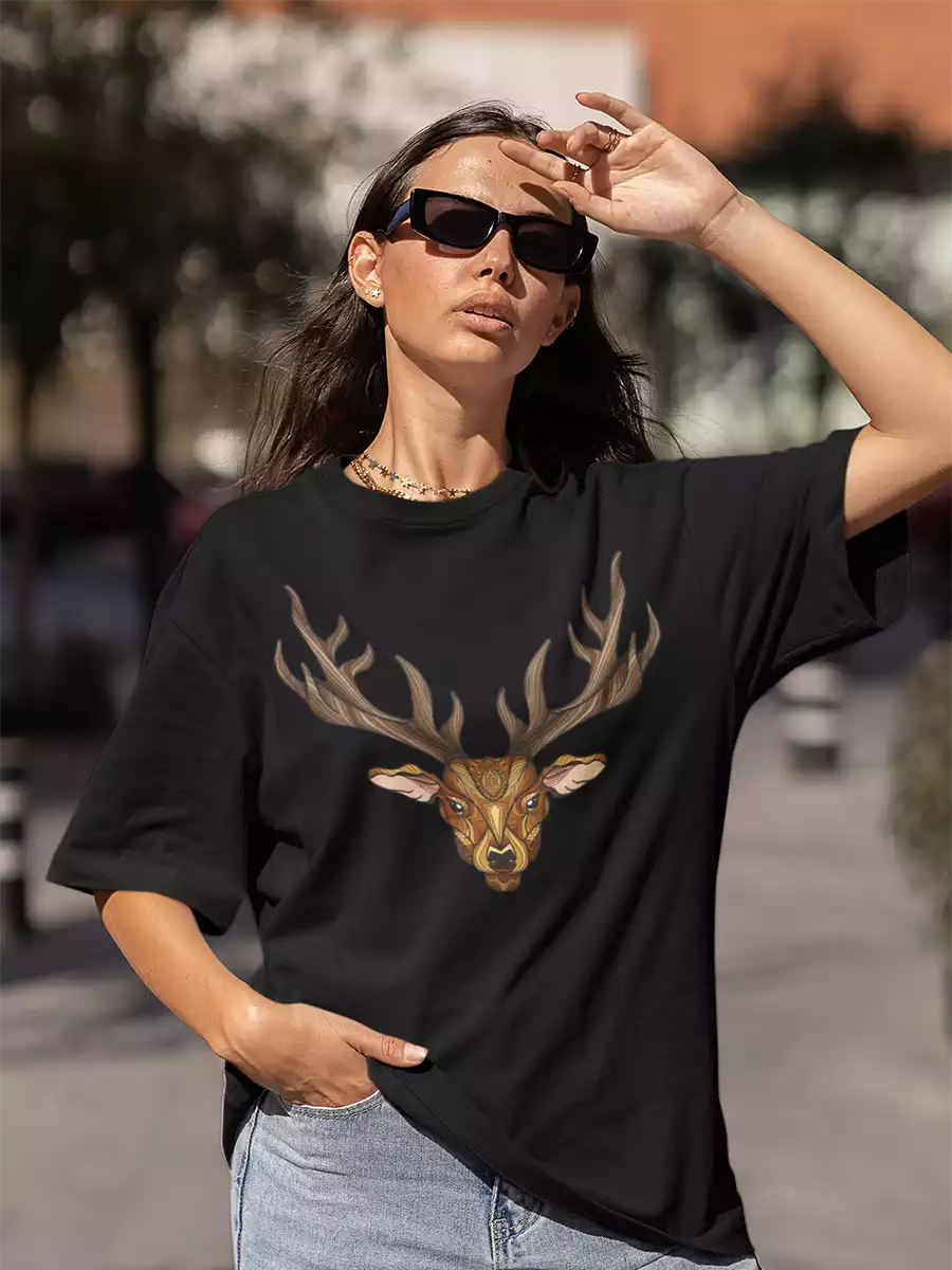 Black oversized t shirt for women​