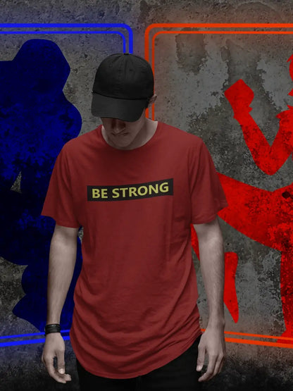 BE STRONG Black Mahroon Tshirt