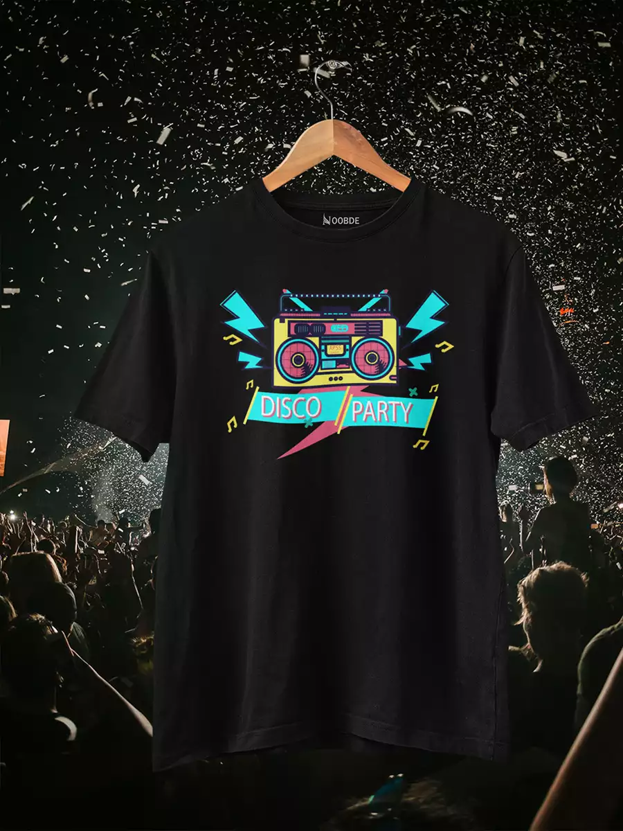 Disco Party Black T-Shirt for Men