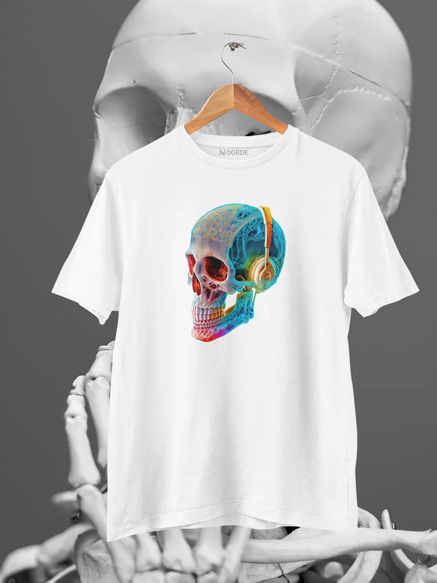 Colorful Skull with Headphones