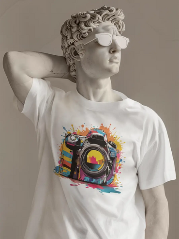 white photography t shirt