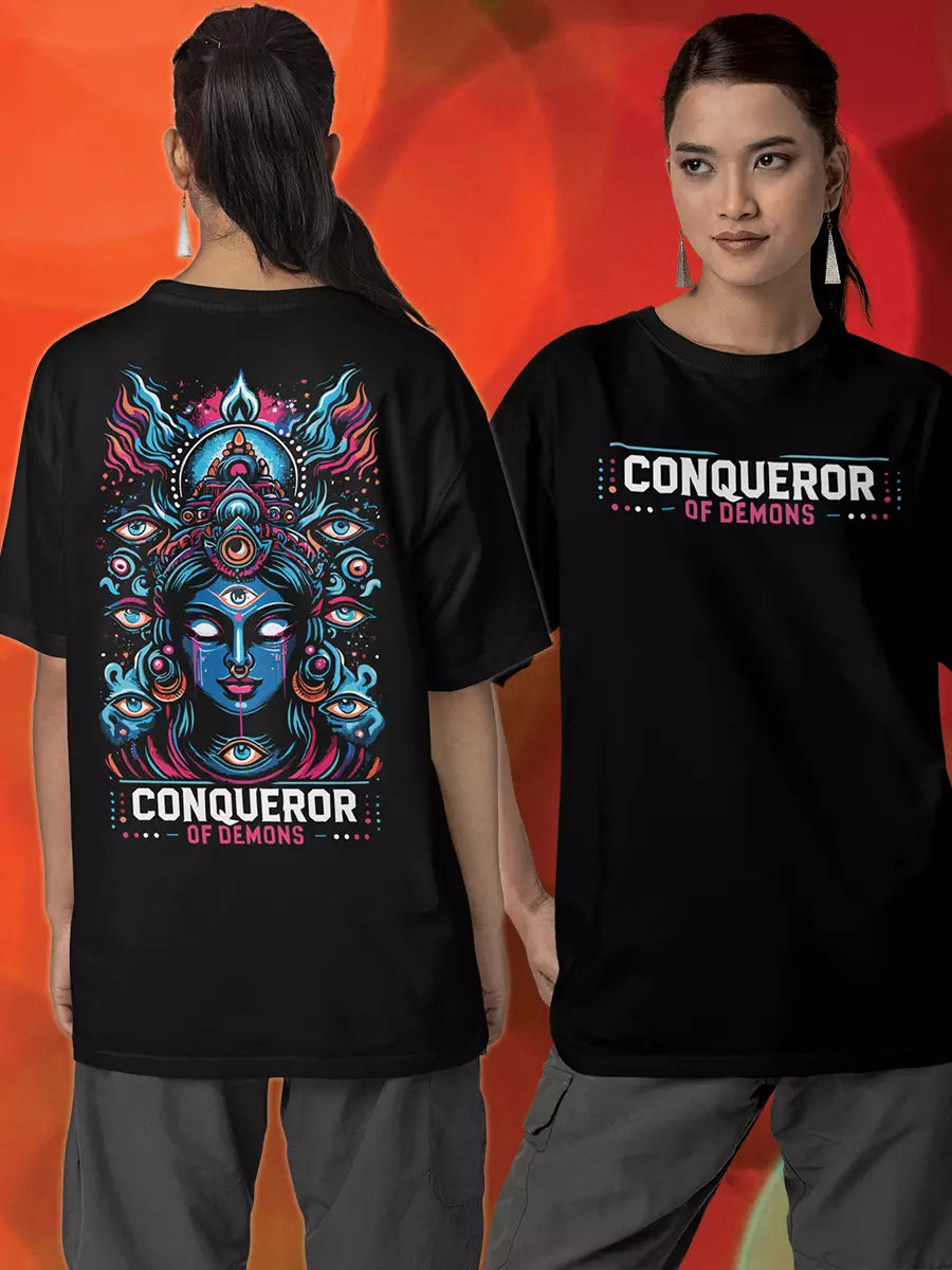 Conqueror of Demons - Black Oversized Unisex T-Shirt