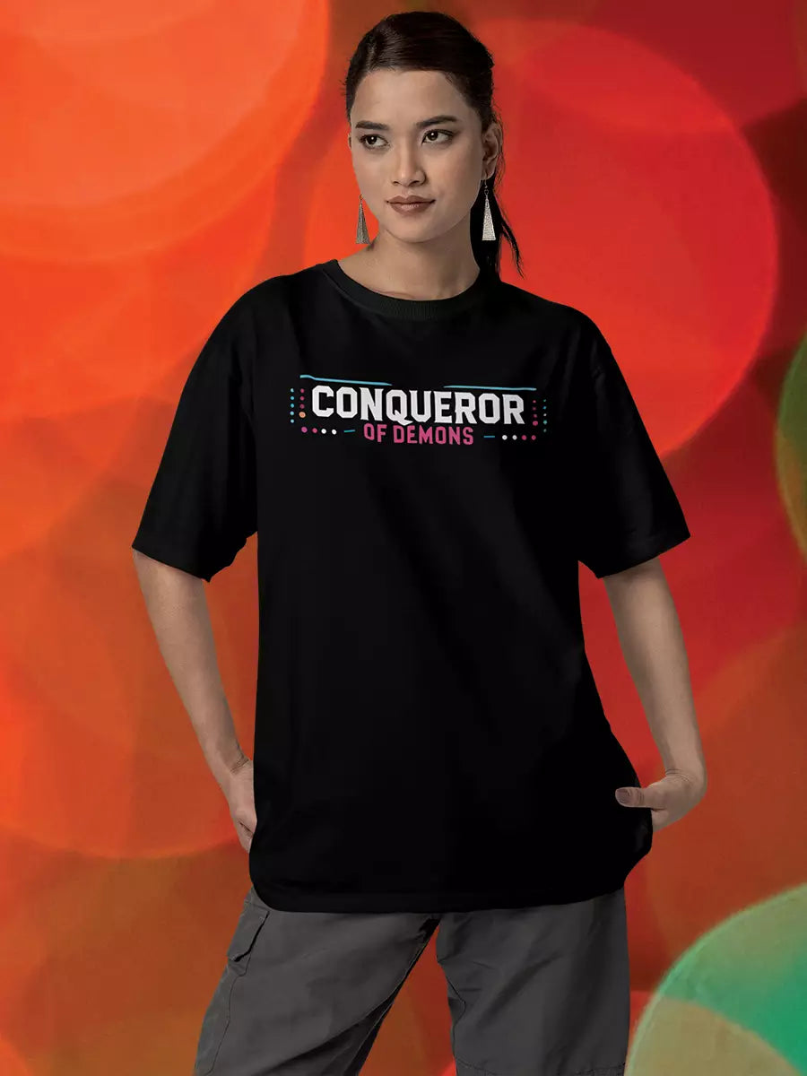 Conqueror of Demons - Black Oversized Unisex T-Shirt