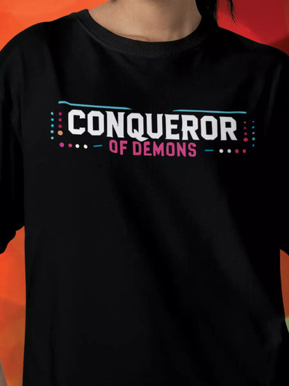 Conqueror of Demons - Black Oversized Unisex T-Shirt