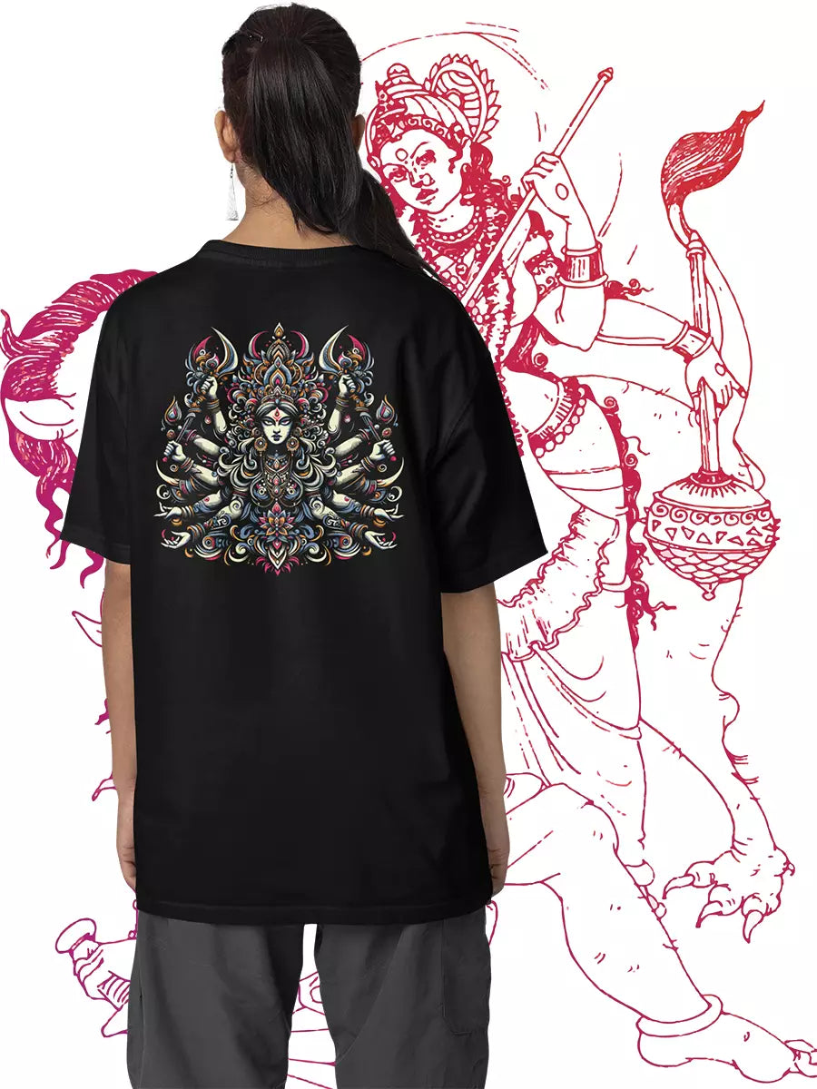 Divine Vibes - Black Oversized Unisex T-Shirt