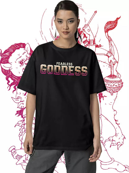 Divine Vibes - Black Oversized Unisex T-Shirt