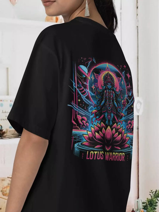 Lotus Warrior - Black Oversized Unisex T-Shirt