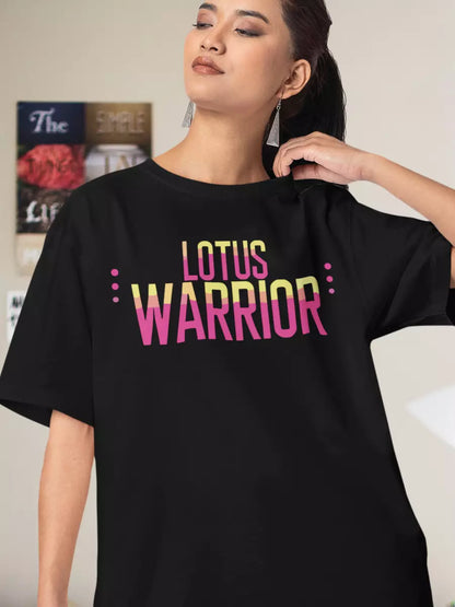 Lotus Warrior - Black Oversized Unisex T-Shirt