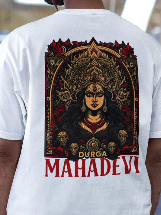 Mahadevi - White Oversized Unisex T-Shirt