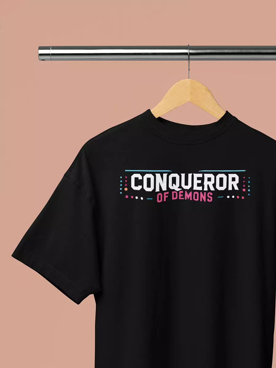 Conqueror of Demons - Black Oversized Unisex T-Shirt