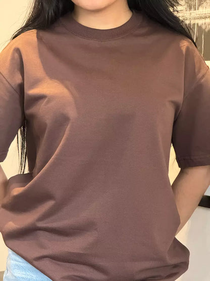 Coffee Plain Oversized T-shirt for Women