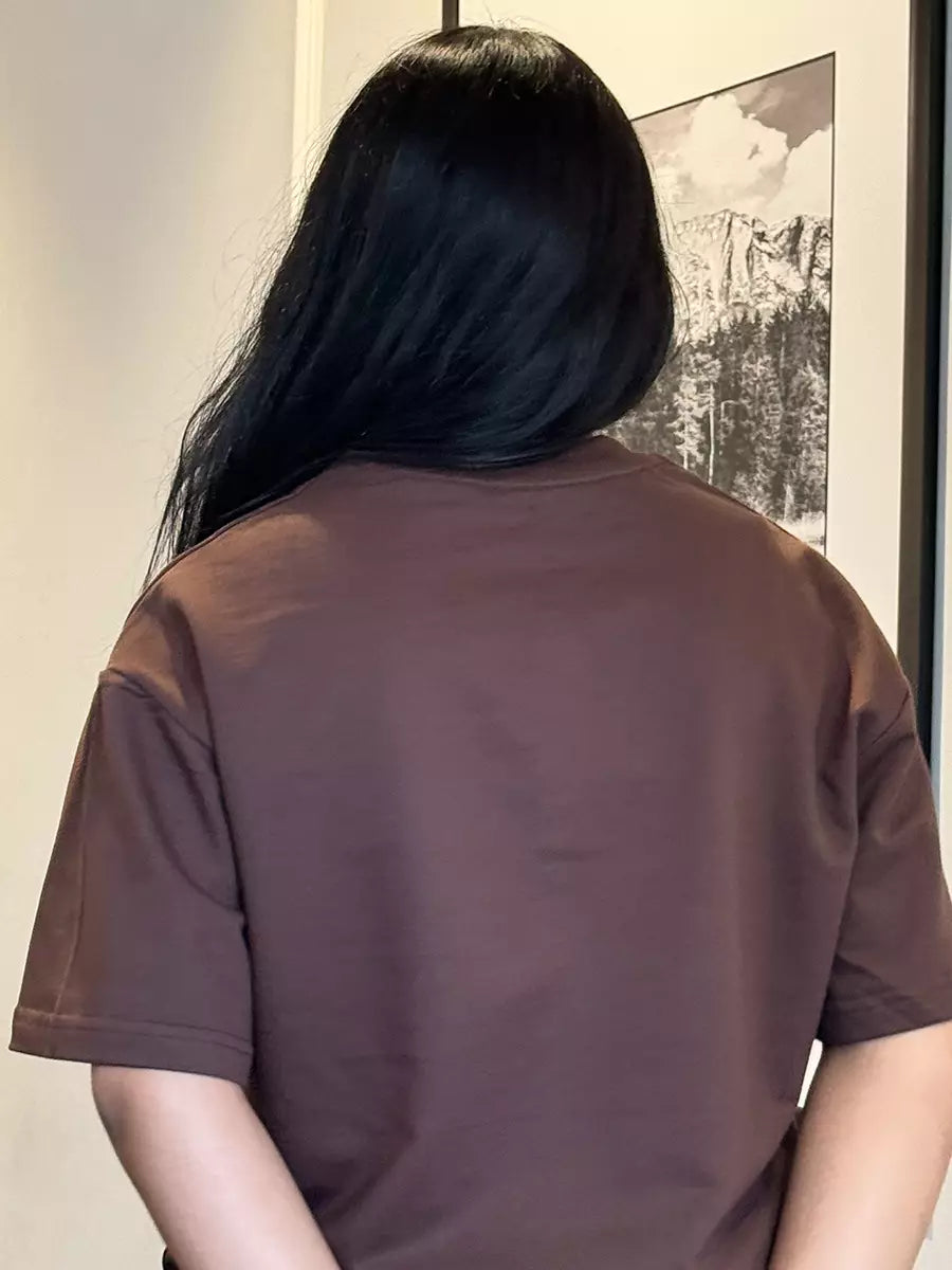 Coffee Plain Oversized T-shirt for Women