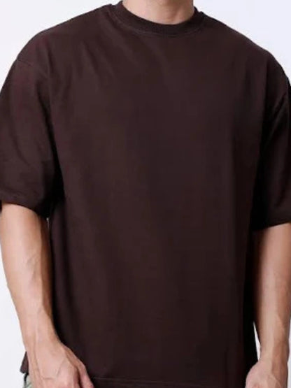 Coffee Plain Oversized T-Shirt for Men