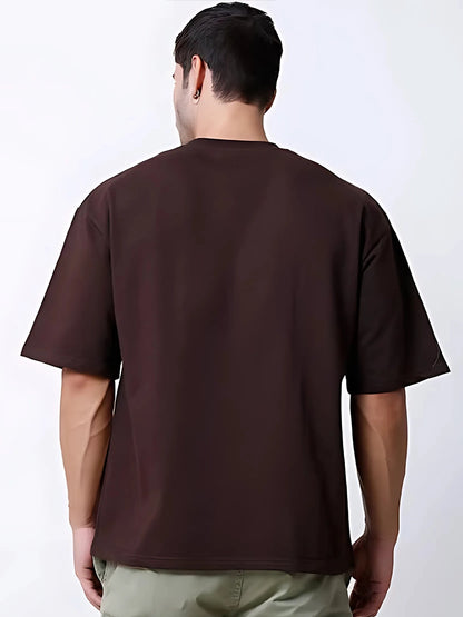 Coffee Plain Oversized T-Shirt for Men