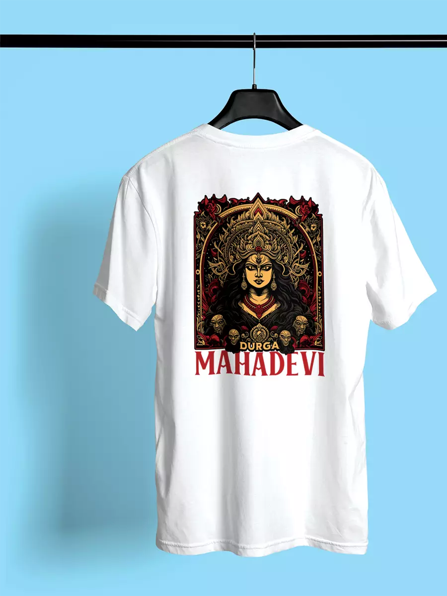 Mahadevi - White Oversized Unisex T-Shirt