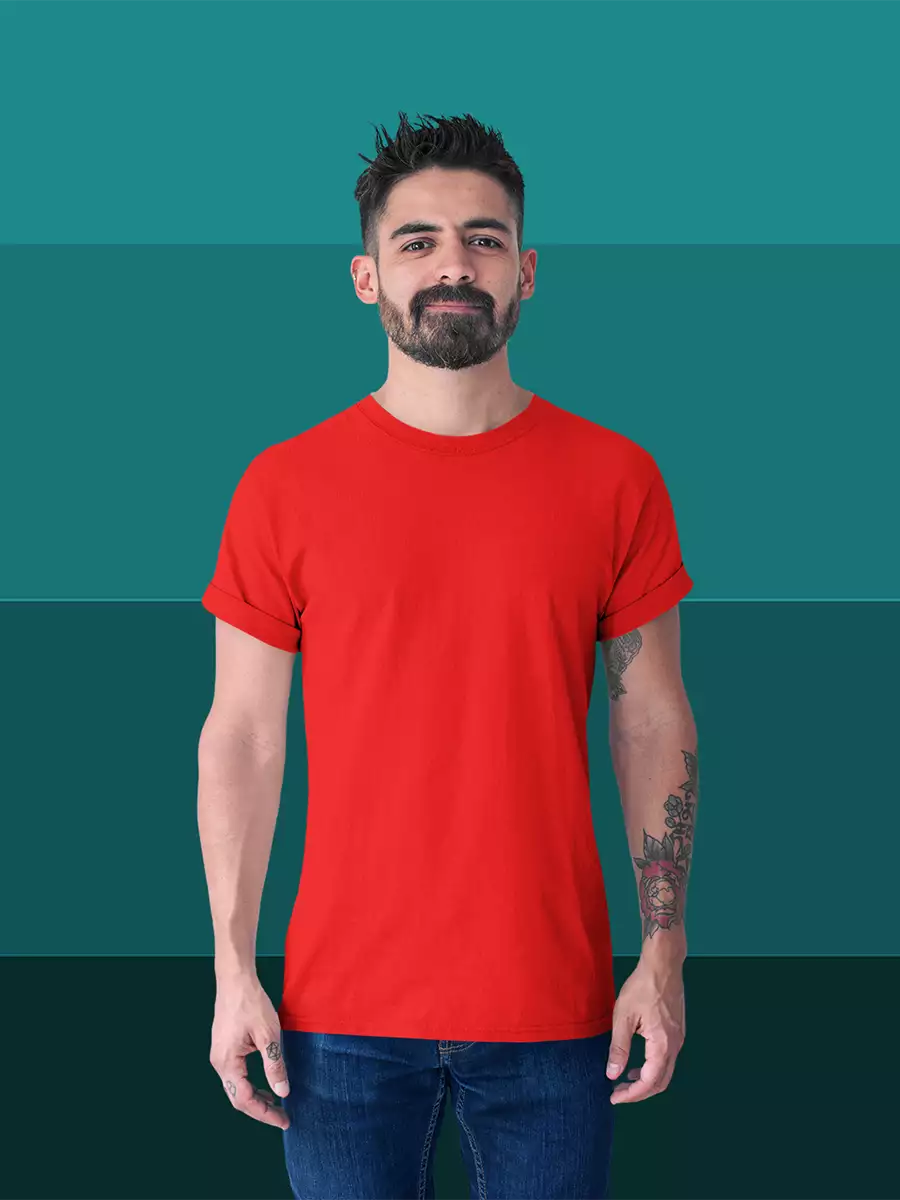 plain red t shirt for men