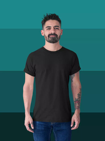 Plain Black round neck T-Shirts 