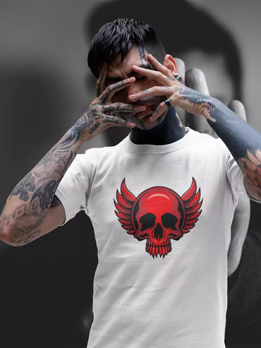 white skull t-shirt for men