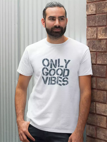 ONLY GOOD VIBES white T-Shirt for Men