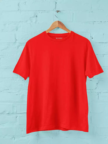 red Plain Classic Fit Round Neck T-Shirt