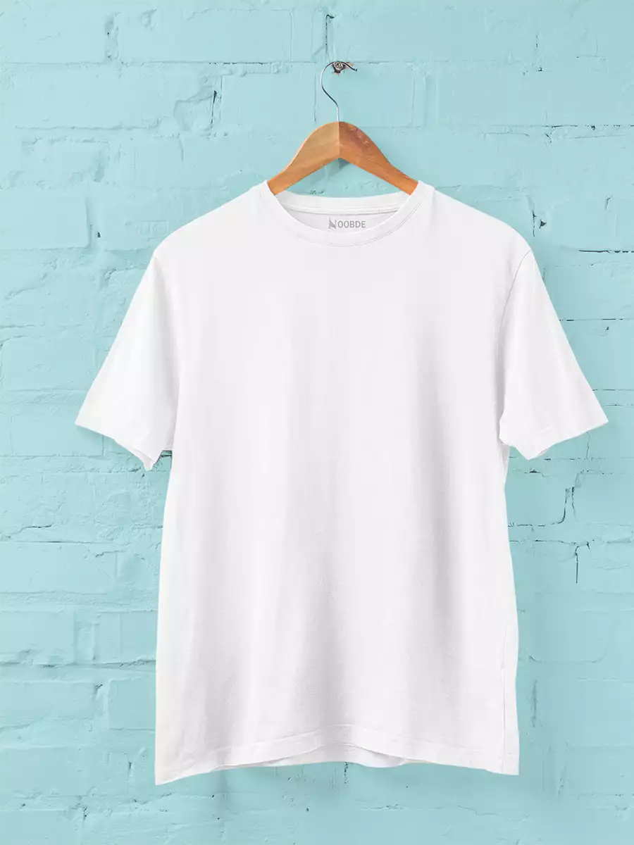 white Plain Classic Fit Round Neck T-Shirt