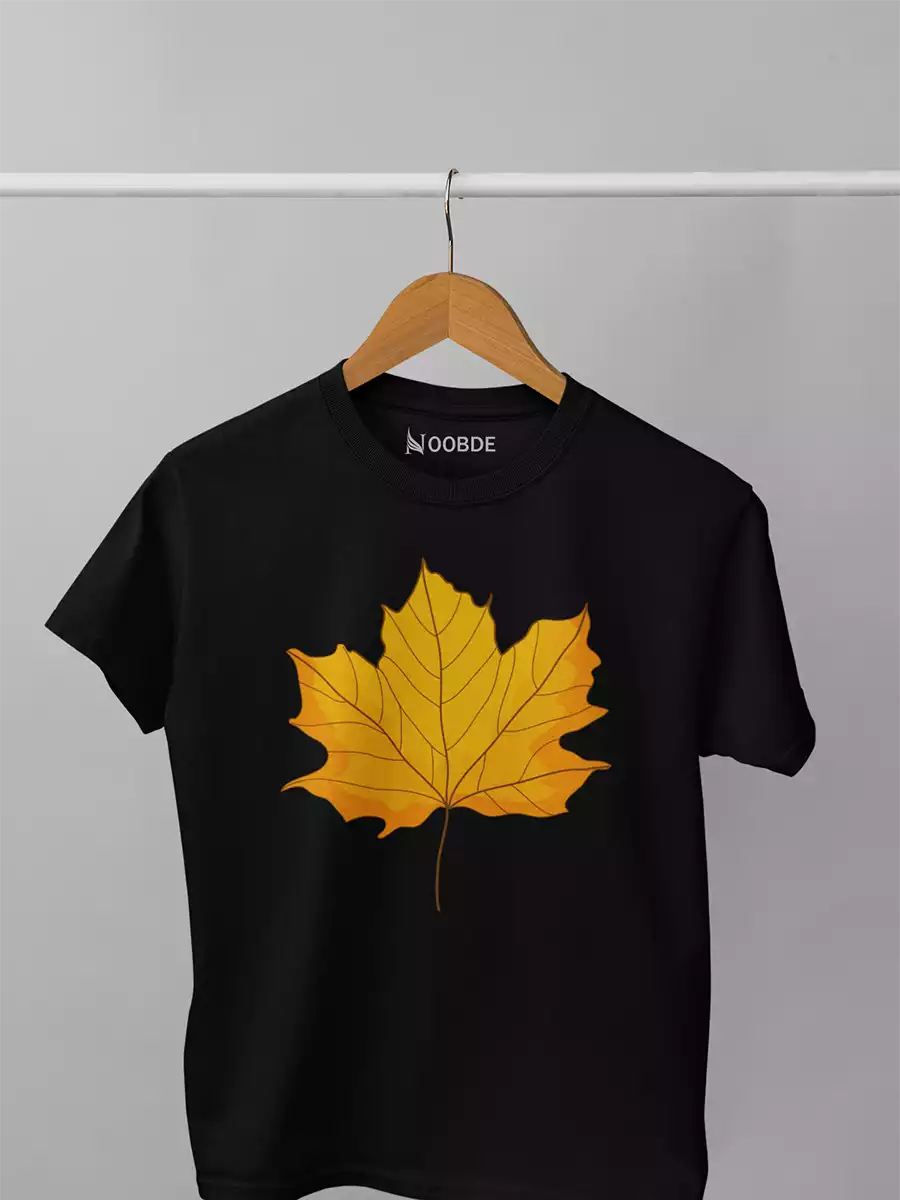 Autumn Leaf Black T-Shirt